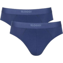 Sloggi Ανδρικά Σλιπ Βαμβακερά Navy Μπλε 2Pack 10222378-6312