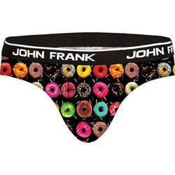 John Frank Donuts Ανδρικό Σλιπ Βαμβακερό Μαύρο JFBRIEF203