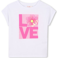Billieblush Παιδικό T-Shirt Κοντομάνικο Λευκό Φούξια U21124-10P