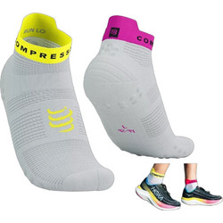 Compressport Pro Racing Ανδρικές Κάλτσες Κοντές με Σχέδια Λευκές 7505-T2-39-41