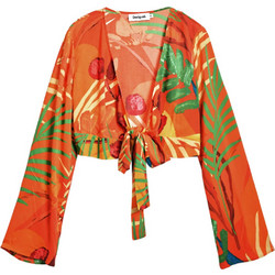 Desigual Bahamas Γυναικείο Καλοκαιρινό Crop Top Πορτοκαλί 25SWMW04-7026