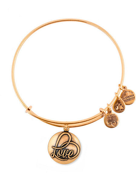 Alex and Ani Γυναικείο Βραχιόλι Βέργα με Καρδιά Xρυσό A16EBLRG