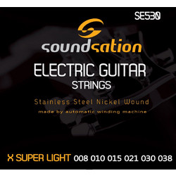 Soundsation SE530 Σετ 6 Χορδές Ηλεκτρικής Κιθάρας Stainless Steel 8-38" Extra Light Tension