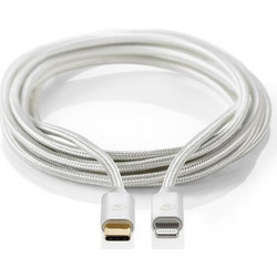 Nedis CCTB39650AL20 Braided USB-C to Lightning Cable 2m White