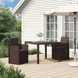 vidaXL Πολυθρόνα Κήπου Rattan Καφέ 2τμχ 899990