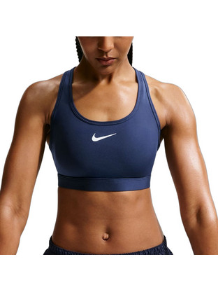 Nike Swoosh Αθλητικό Μπουστάκι με Μέτρια Στήριξη Navy Μπλε DX6821-410