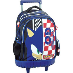 Gim Sonic Classic Σχολική Τσάντα Τρόλεϊ Δημοτικού Μπλε 334-89078