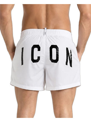Icon Ανδρικό Μαγιό Βερμούδα με Σχέδια Λευκό IUW002