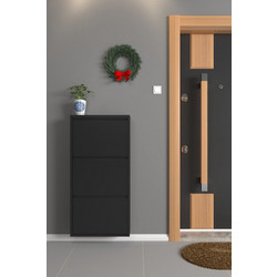 Stewe Home Παπουτσοθήκη Μεταλλική Μαύρη M50xΠ15xΥ105cm STE-051926