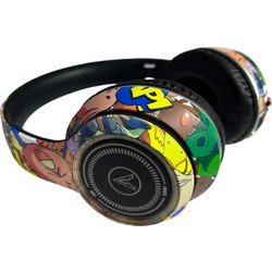 Graffiti A8 Ασύρματα Bluetooth Ακουστικά Over Ear Κίτρινα Πολύχρωμα