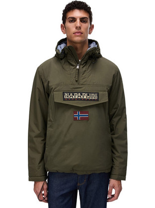 Napapijri Rainforest 3 Αθλητικό Ανδρικό Μπουφάν Χειμωνιάτικο Pullover Χακί NP0A4GMC-G1F