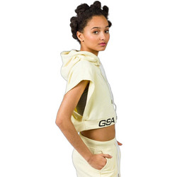 GSA Γυναικείο Αθλητικό Crop Top με Κουκούλα Κίτρινο 17-22031-76