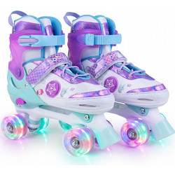 Costway Quad Αυξομειούμενα Rollers Παιδικά Μωβ Λευκά TS10389PU