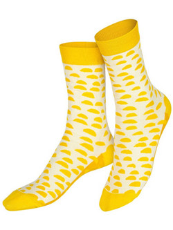 Eat My Socks Flakes Ανδρικές Κάλτσες Ψηλές με Σχέδια Κίτρινες EMSNCCERCF