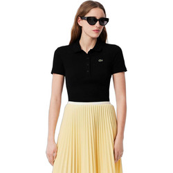 Lacoste Γυναικεία Μπλούζα Polo Κοντομάνικη Μαύρη 3DF5377