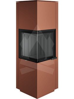 Spartherm Piko H2O Copper Black Eboris 1300 Ατσάλινη Ξυλόσομπα Καλοριφέρ 10.3kW