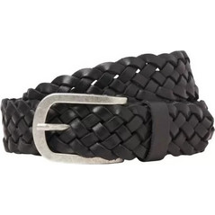 Jack & Jones Jaclau Ανδρική Ζώνη Δερμάτινη Πλεκτή Μαύρη 12270596
