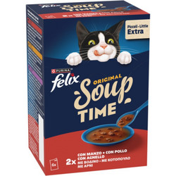 Purina Felix Soup Time with Beef, Chicken & Lamb in Broth 6x48gr
