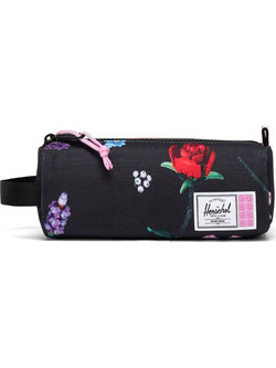 Herschel Falling Florals Κασετίνα Βαρελάκι Μαύρη 30140-07027