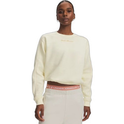 Under Armour Rival Shimmer Crew Γυναικείο Αθλητικό Crop Top Εκρού 6013560-513