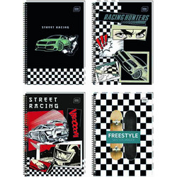 interDRUK Racing Σπιράλ Τετράδιο Ριγέ A4 30 Φύλλων Διάφορα Σχέδια 111213031