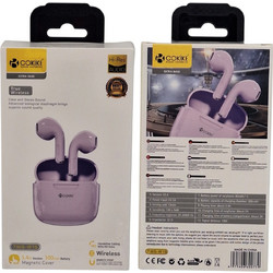 Cokike TWS-W19 Extra Bass Ακουστικά Bluetooth In Ear Purple