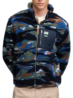 Superdry Ανδρική Ζακέτα Fleece με Φερμουάρ Navy Μπλε M2014622A-M9F