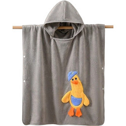 Γαρύφαλλο Duck Face Παιδικό Πόντσο Θαλάσσης Microfiber Γκρι 60x90cm