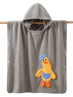 Γαρύφαλλο Duck Face Παιδικό Πόντσο Θαλάσσης Microfiber Γκρι 60x90cm