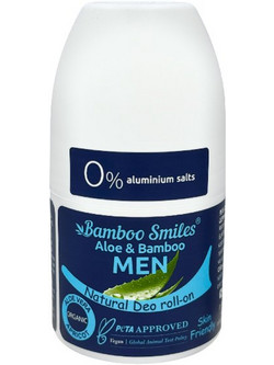 Bamboo Smiles Aloe & Bamboo Φυσικό Ανδρικό Αποσμητικό Roll On Χωρίς Αλουμίνιο 50ml