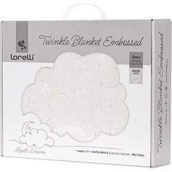 Lorelli Twinkle Embossed Κουβέρτα Αγκαλιάς Βελουτέ 80x110 Λευκή