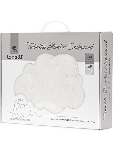 Lorelli Twinkle Embossed Κουβέρτα Αγκαλιάς Βελουτέ 80x110 Λευκή