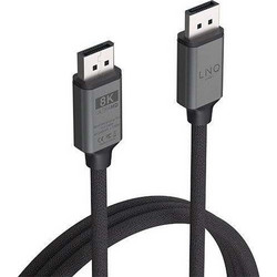 LinQ Καλώδιο DisplayPort 1.4 to DisplayPort Male Braided 2m Grey LQ-LQ48025
