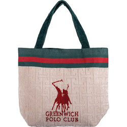 Greenwich Polo Club 5225 Υφασμάτινη Τσάντα Θαλάσσης Ώμου Μπεζ Κόκκινη 40x55cm