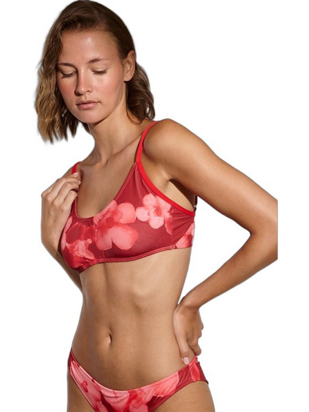Baya Sunblush Bloom Bikini Top Μπουστάκι Floral Κόκκινο 72483-1