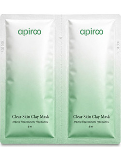 Apiro Clear Skin Clay Κρεμώδης Μάσκα Προσώπου για Ενυδάτωση με Άργιλο 2x8ml