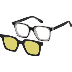 Sunoptic TRC-27A-3 Ανδρικός Σκελετός Γυαλιών Οράσεως με Clip-On Κοκάλινος Μαύρος