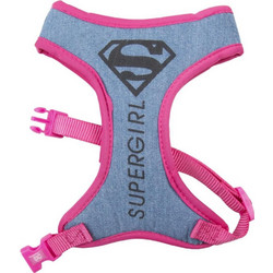 DC Comics Supergirl Σαμαράκι Σκύλου Γιλέκο Ροζ Γκρι M / L