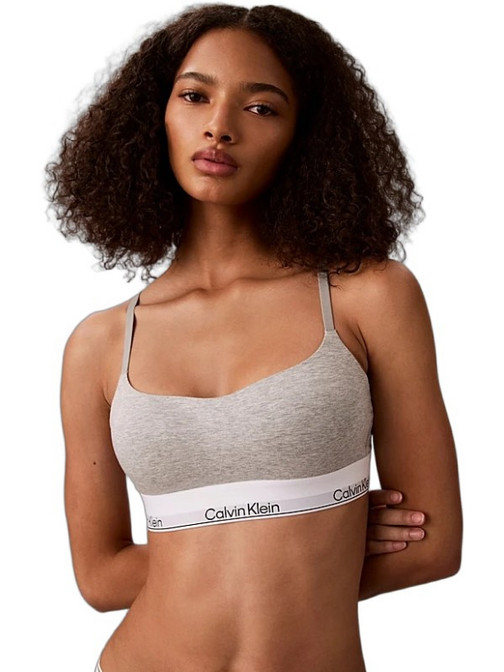 Calvin Klein Μπουστάκι με Ελαφριά Ενίσχυση χωρίς Μπανέλα Γκρι LV00QF8994-P7A