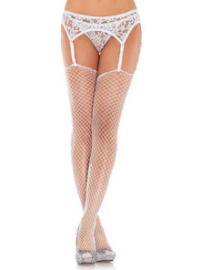 Leg Avenue Ζαρτιέρες με Δαντέλα See Through Λευκές 714718015149