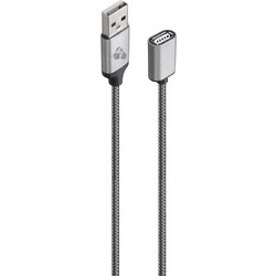 Powertech PTR-0076 Καλώδιο Braided USB-A Male 2.0 to USB-B Female 1.5m Silver