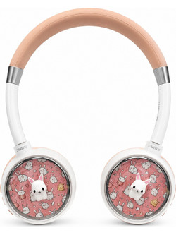 Sunix BLT220 Ασύρματα Bluetooth Παιδικά Ακουστικά On Ear Λευκά Ροζ