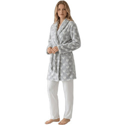 Harmony Γυναικεία Ρόμπα Χειμωνιάτικη Fleece Γκρι 411703