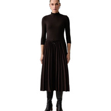 Tommy Hilfiger Midi Καθημερινό Φόρεμα Μεταξωτό Σοκολατί WW0WW46138-HJT
