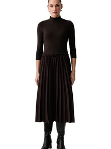 Tommy Hilfiger Midi Καθημερινό Φόρεμα Μεταξωτό Σοκολατί WW0WW46138-HJT