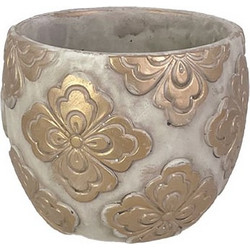 MarHome Κασπώ Πήλινο Εκρού Χρυσό 15x12cm 06-26714