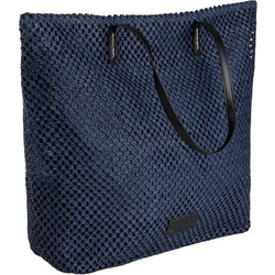 Ψάθινη Τσάντα Θαλάσσης Ώμου Navy Μπλε 43x55cm 1263469