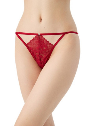 Minerva Γυναικείο Sexy String με Δαντέλα Κόκκινο 90-88762-684