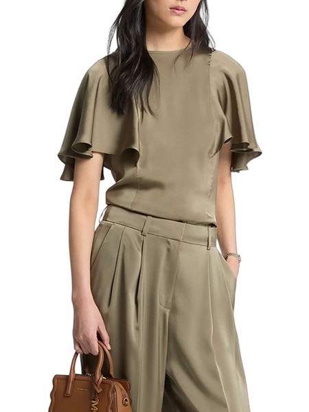 Michael Kors Γυναικείο Καλοκαιρινό Top Σατέν Χακί MT6411QAYJ-305