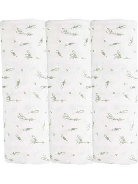 Trois Kilos Sept Leaves Πάνες Αγκαλιάς από Μουσελίνα Λευκές 70x70cm 3τμχ 55-8135053